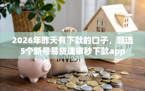 2026年昨天有下款的口子，甄选5个新号易贷速审秒下款app