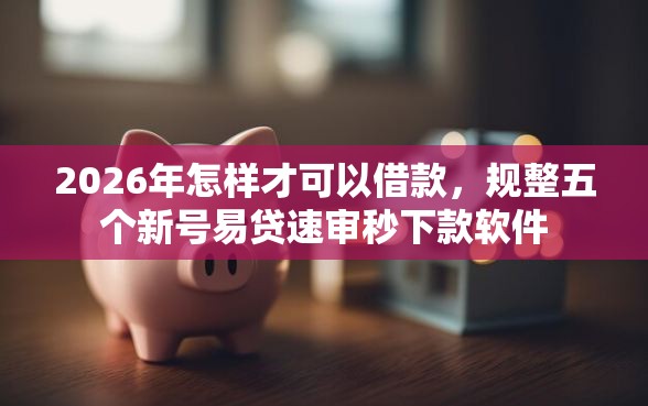 2026年怎样才可以借款，规整五个新号易贷速审秒下款软件
