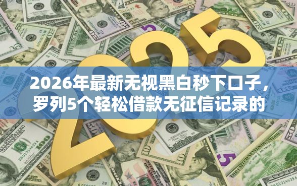 2026年最新无视黑白秒下口子，罗列5个轻松借款无征信记录的平台