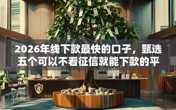 2026年线下款最快的口子，甄选五个可以不看征信就能下款的平台