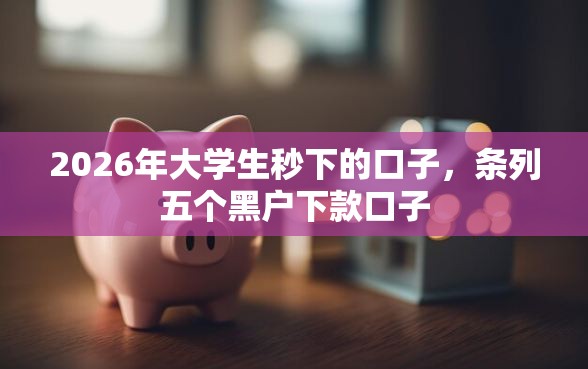 2026年大学生秒下的口子，条列五个黑户下款口子