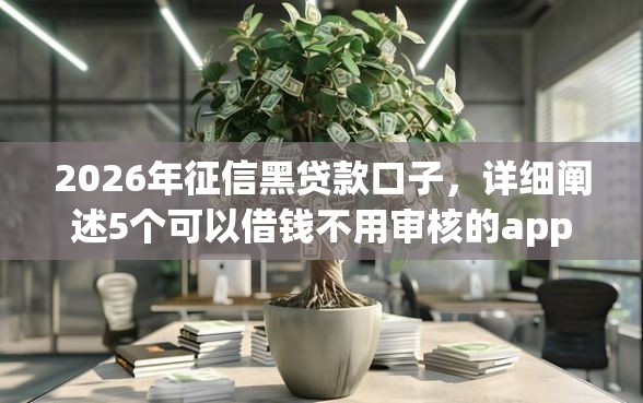 2026年征信黑贷款口子，详细阐述5个可以借钱不用审核的app