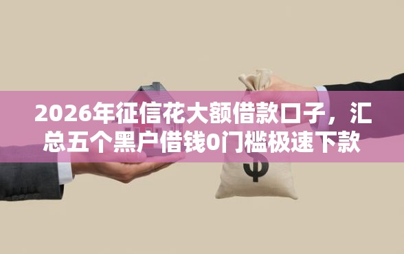 2026年征信花大额借款口子，汇总五个黑户借钱0门槛极速下款平台