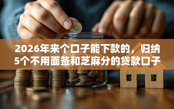 2026年来个口子能下款的，归纳5个不用面签和芝麻分的贷款口子
