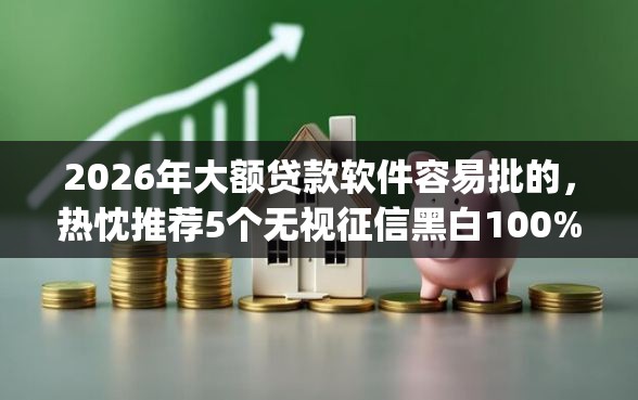 2026年大额贷款软件容易批的，热忱推荐5个无视征信黑白100%秒下app