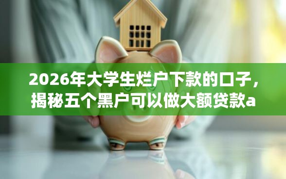 2026年大学生烂户下款的口子,揭秘五个黑户可以做大额贷款app 2026年大学生烂户下款的口子,揭秘五个黑户可以做大额贷款app