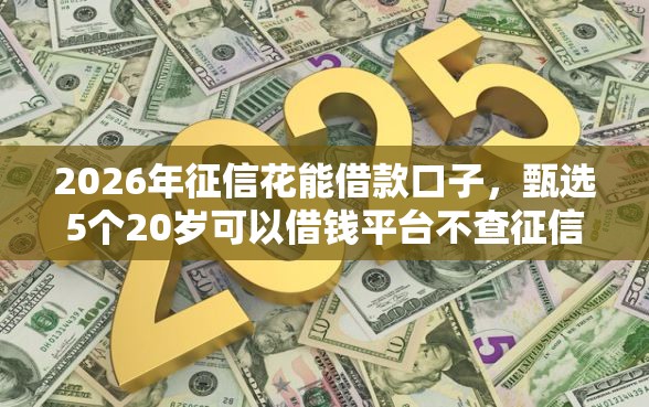 2026年征信花能借款口子，甄选5个20岁可以借钱平台不查征信的平台