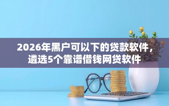 2026年黑户可以下的贷款软件，遴选5个靠谱借钱网贷软件