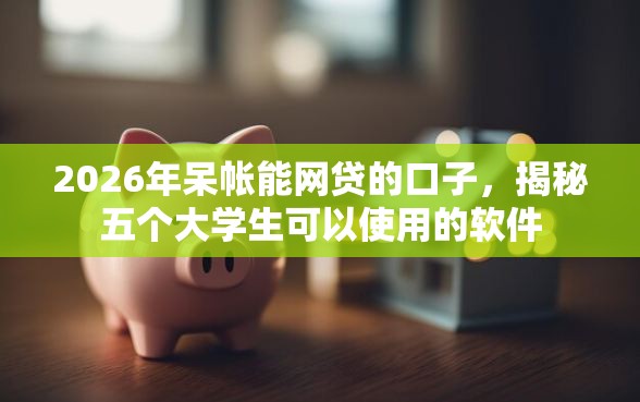 2026年呆帐能网贷的口子，揭秘五个大学生可以使用的软件