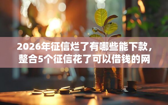 2026年征信烂了有哪些能下款，整合5个征信花了可以借钱的网贷app