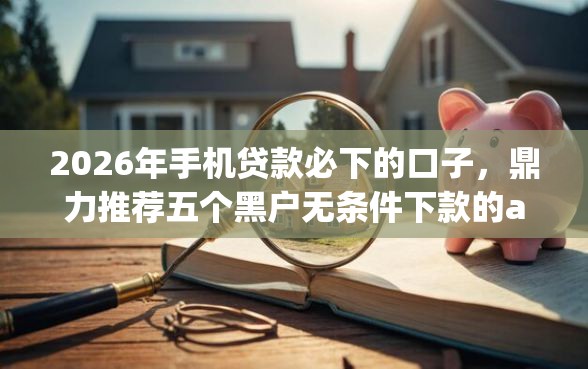 2026年手机贷款必下的口子，鼎力推荐五个黑户无条件下款的app