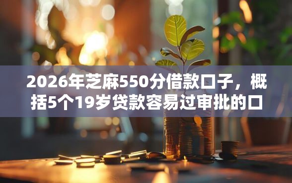 2026年芝麻550分借款口子，概括5个19岁贷款容易过审批的口子