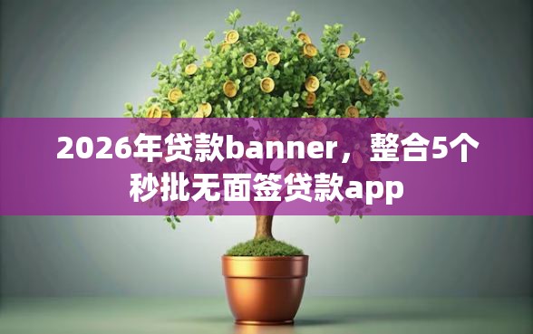 2026年贷款banner，整合5个秒批无面签贷款app