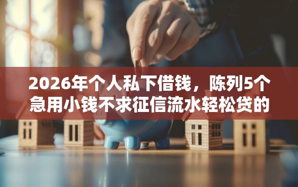 2026年个人私下借钱，陈列5个急用小钱不求征信流水轻松贷的软件