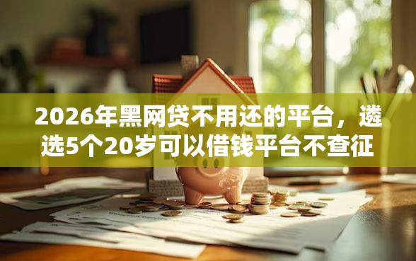 2026年黑网贷不用还的平台，遴选5个20岁可以借钱平台不查征信的口子
