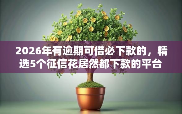 2026年有逾期可借必下款的，精选5个征信花居然都下款的平台