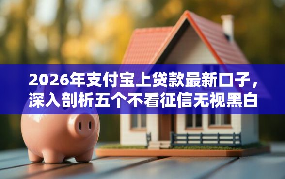 2026年支付宝上贷款最新口子，深入剖析五个不看征信无视黑白百分百下款平台