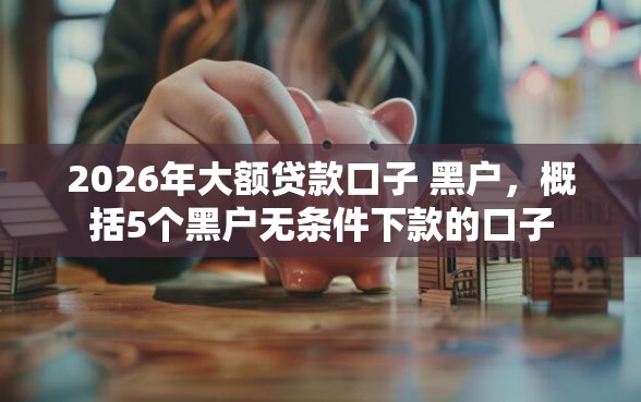 2026年大额贷款口子 黑户，概括5个黑户无条件下款的口子