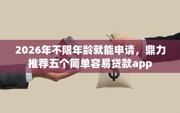 2026年不限年龄就能申请，鼎力推荐五个简单容易贷款app