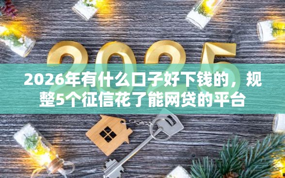 2026年有什么口子好下钱的，规整5个征信花了能网贷的平台