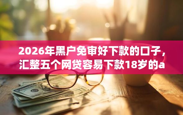 2026年黑户免审好下款的口子，汇整五个网贷容易下款18岁的app