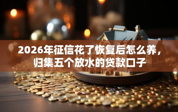 2026年征信花了恢复后怎么养，归集五个放水的贷款口子