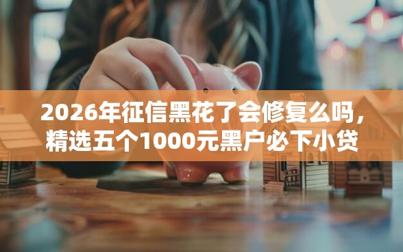 2026年征信黑花了会修复么吗，精选五个1000元黑户必下小贷