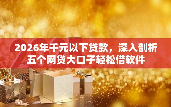 2026年千元以下贷款，深入剖析五个网贷大口子轻松借软件