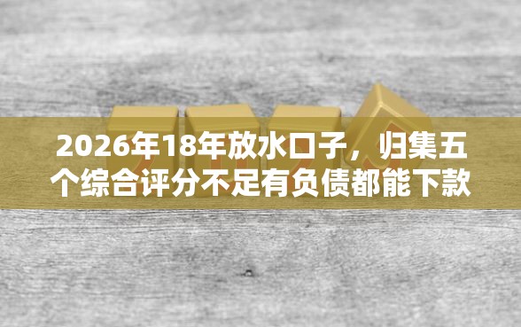 2026年18年放水口子，归集五个综合评分不足有负债都能下款软件