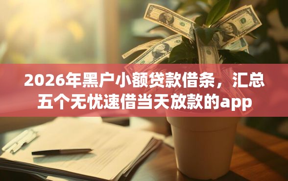 2026年黑户小额贷款借条，汇总五个无忧速借当天放款的app