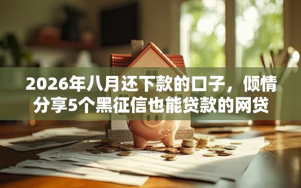 2026年八月还下款的口子，倾情分享5个黑征信也能贷款的网贷平台