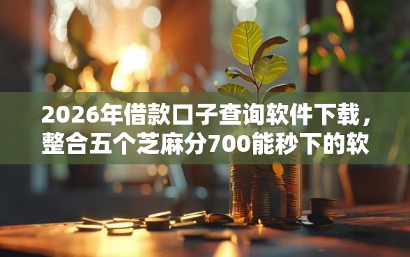 2026年借款口子查询软件下载，整合五个芝麻分700能秒下的软件