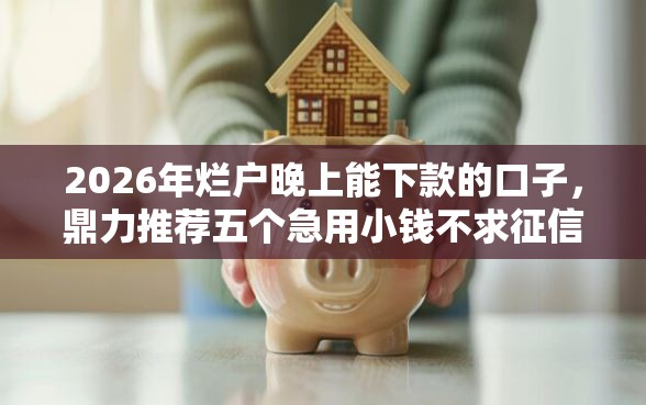2026年烂户晚上能下款的口子，鼎力推荐五个急用小钱不求征信流水轻松贷的软件
