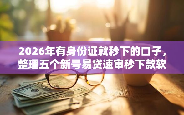 2026年有身份证就秒下的口子，整理五个新号易贷速审秒下款软件