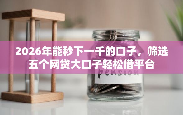 2026年能秒下一千的口子，筛选五个网贷大口子轻松借平台
