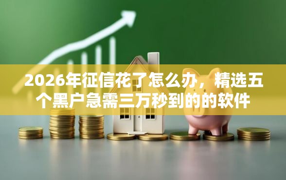 2026年征信花了怎么办，精选五个黑户急需三万秒到的的软件