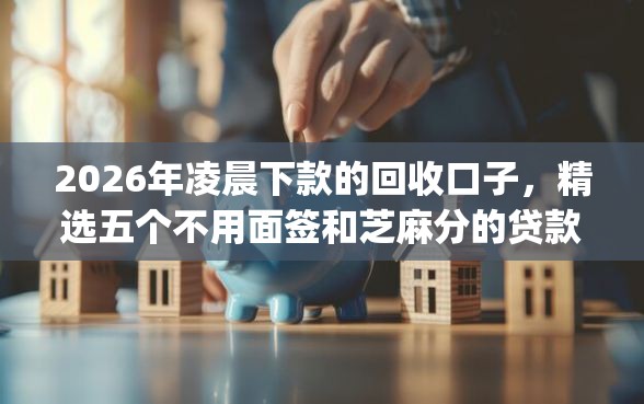 2026年凌晨下款的回收口子，精选五个不用面签和芝麻分的贷款app