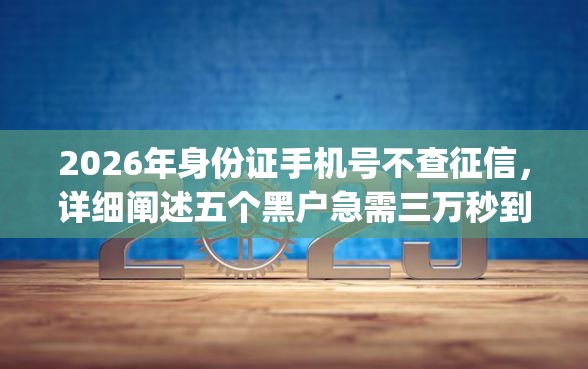 2026年身份证手机号不查征信，详细阐述五个黑户急需三万秒到的的app