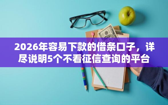 2026年容易下款的借条口子，详尽说明5个不看征信查询的平台