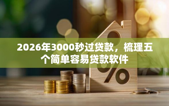 2026年3000秒过贷款，梳理五个简单容易贷款软件