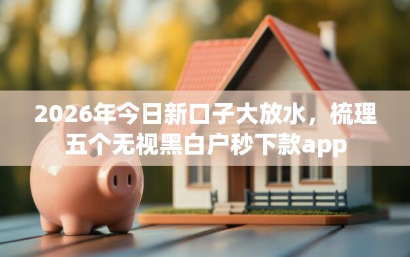 2026年今日新口子大放水,梳理五个无视黑白户秒下款app 2026年今日新口子大放水,梳理五个无视黑白户秒下款app