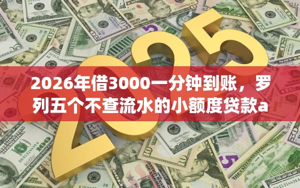 2026年借3000一分钟到账,罗列五个不查流水的小额度贷款app 2026年借3000一分钟到账,罗列五个不查流水的小额度贷款app