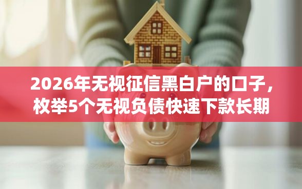 2026年无视征信黑白户的口子，枚举5个无视负债快速下款长期网贷的app