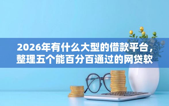 2026年有什么大型的借款平台，整理五个能百分百通过的网贷软件