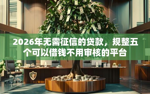2026年无需征信的贷款，规整五个可以借钱不用审核的平台
