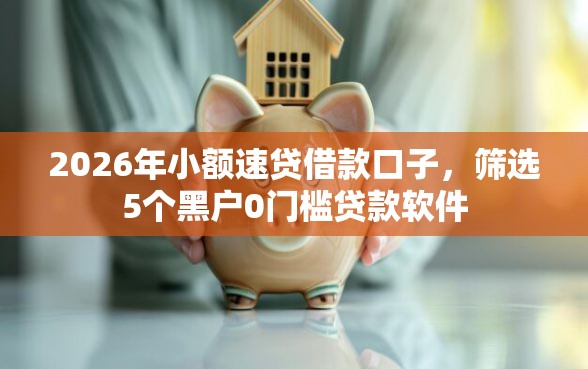 2026年小额速贷借款口子，筛选5个黑户0门槛贷款软件