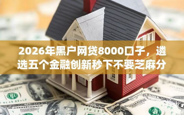 2026年黑户网贷8000口子，遴选五个金融创新秒下不要芝麻分的app