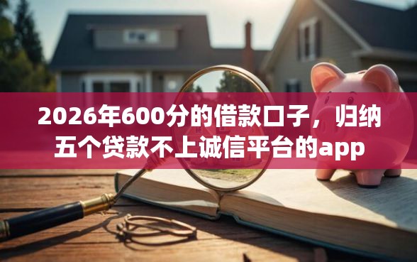 2026年600分的借款口子，归纳五个贷款不上诚信平台的app