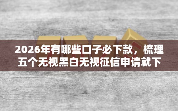 2026年有哪些口子必下款，梳理五个无视黑白无视征信申请就下款的平台