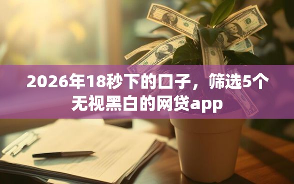 2026年18秒下的口子，筛选5个无视黑白的网贷app